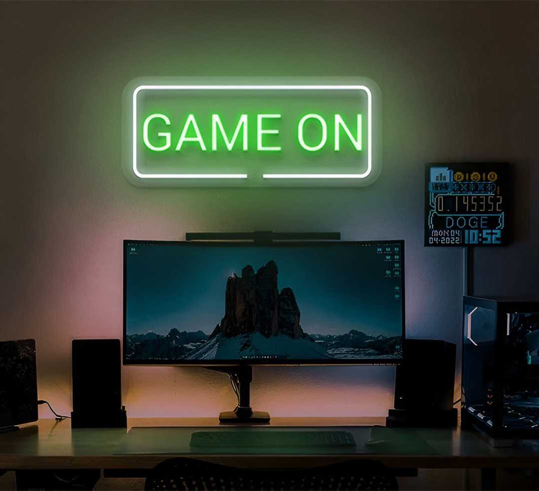 Game On Greeny Neon Sign