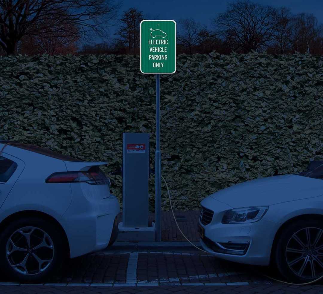 Electric Vehicle Parking Only Aluminum Sign (EGR Reflective)