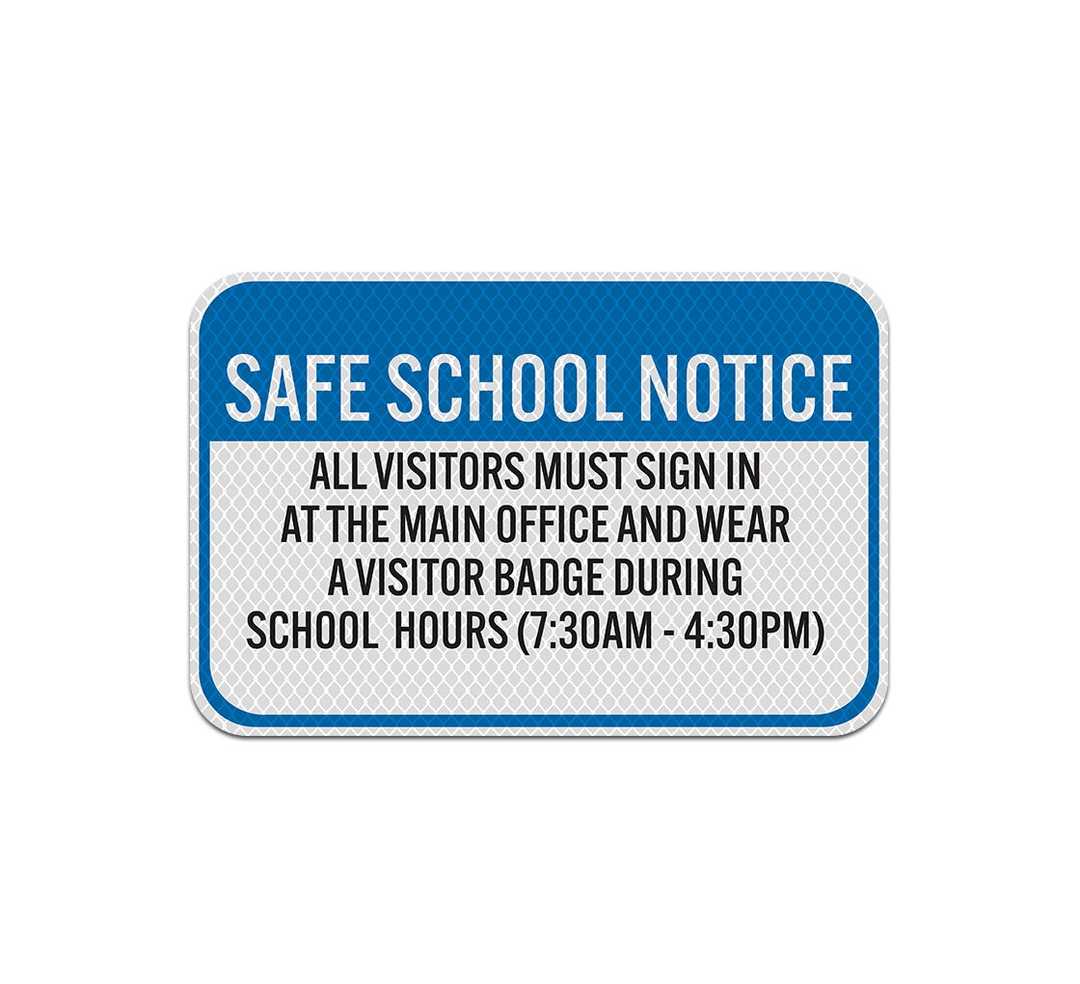 All Visitors Must Sign In Aluminum Sign (Diamond Reflective)