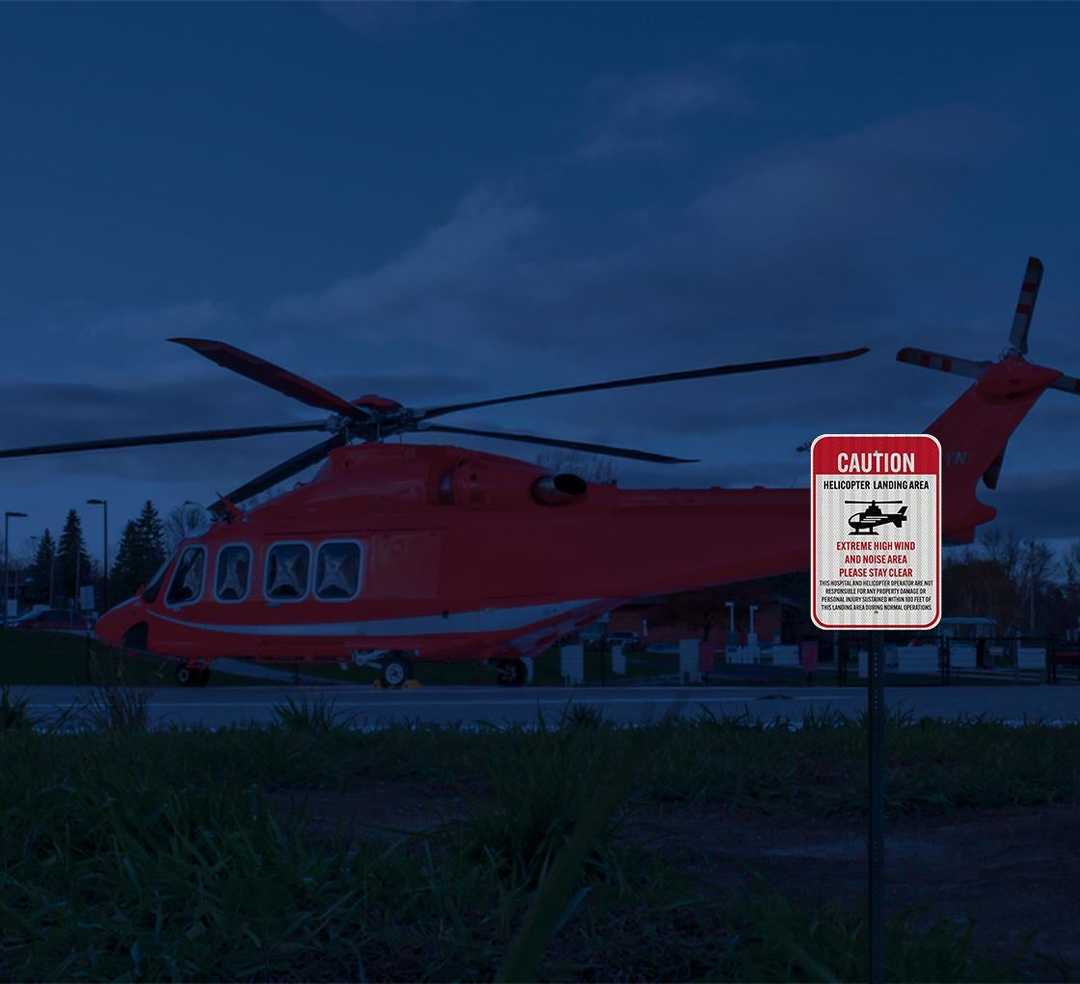 Helicopter Landing Area Aluminum Sign (HIP Reflective)