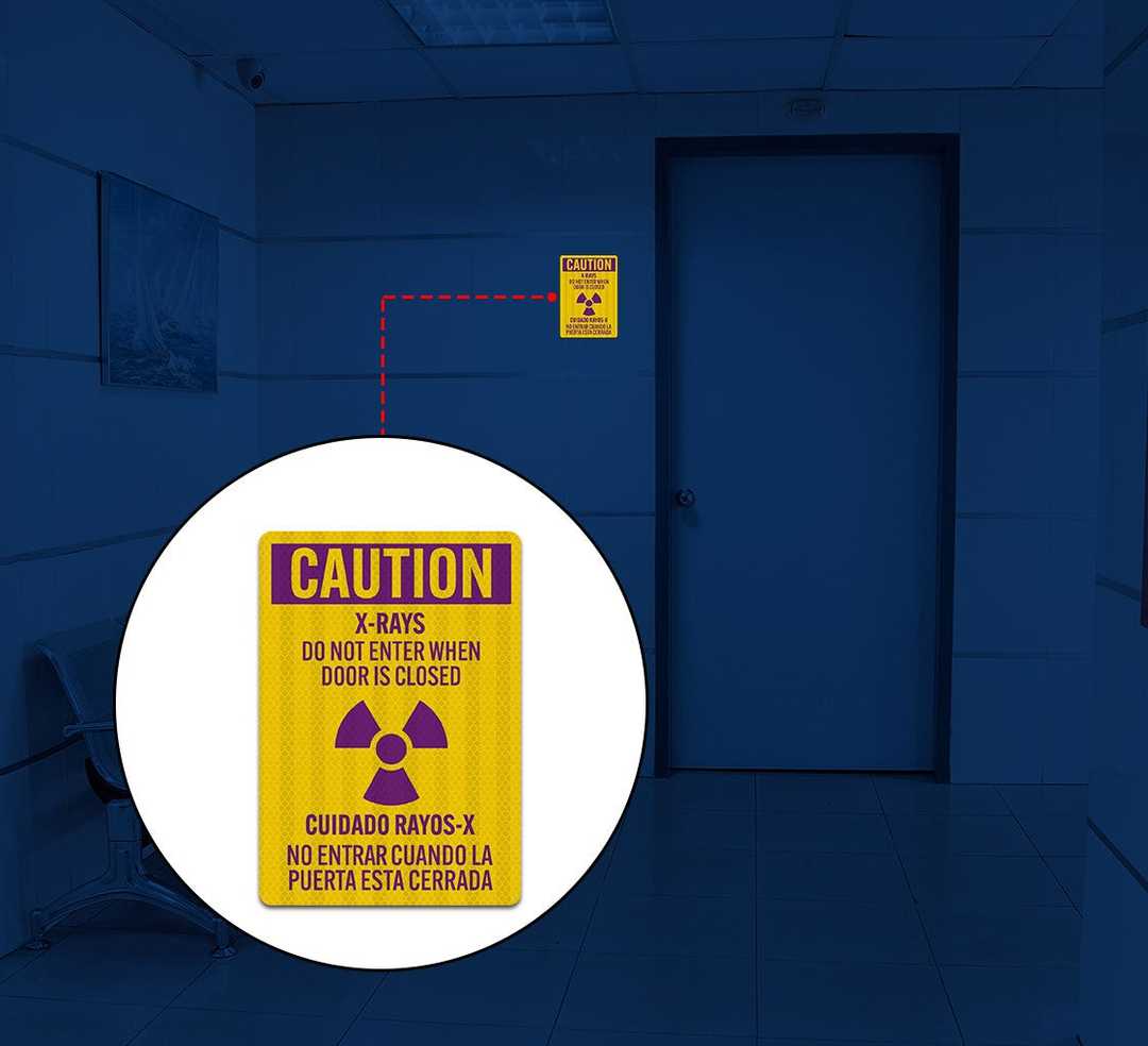 Bilingual X Rays Do Not Enter Decal (EGR Reflective)
