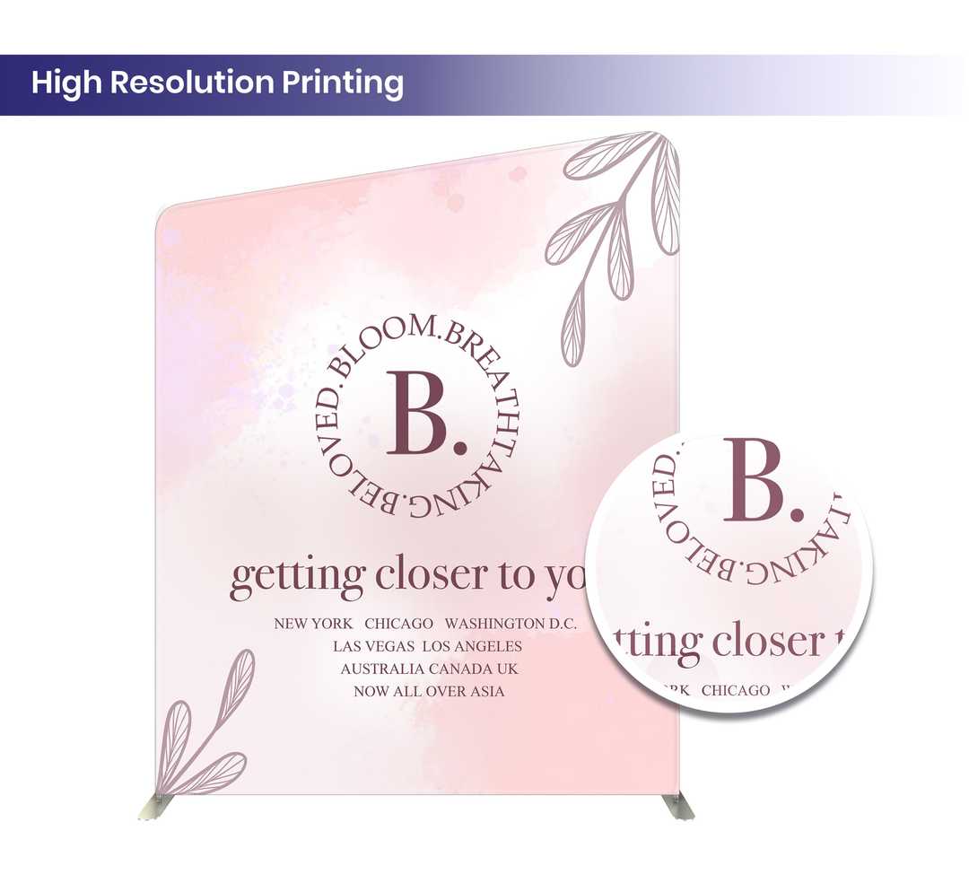 20ft Inline Trade Show Booth – Tension Fabric Display with Podium & Lightbox Graphics