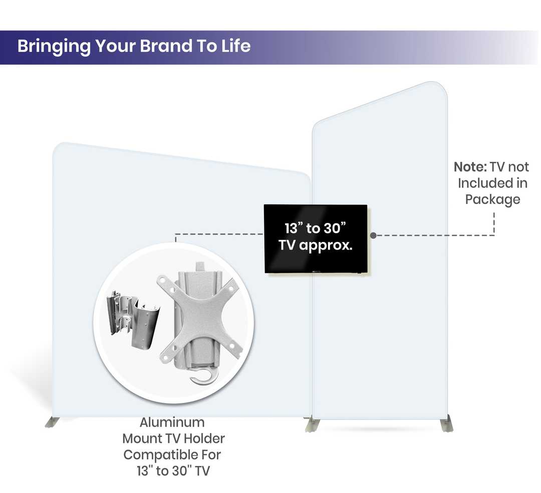 20ft Inline Trade Show Booth – Tension Fabric Display with Podium & Lightbox Graphics