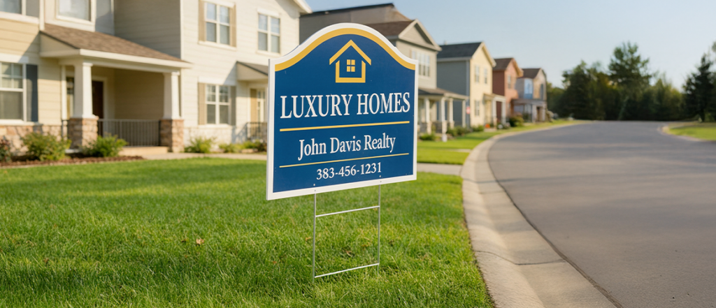 Custom die-cut yard signs for eye-catching outdoor advertising