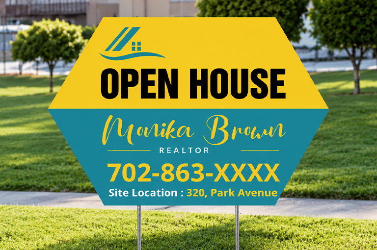 Comparison of die-cut and standard yard signs for businesses