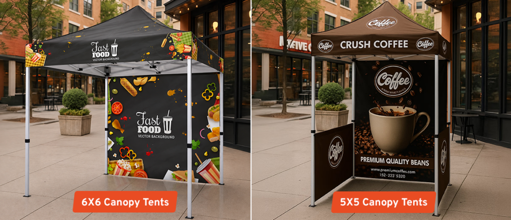5x5 vs. 6x6 Canopy tent, Canopy tent sizes, Custom canopy tent