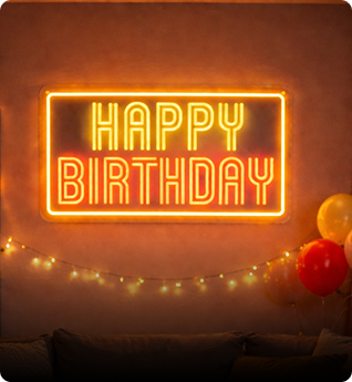 Happy Birthday Neon Sign